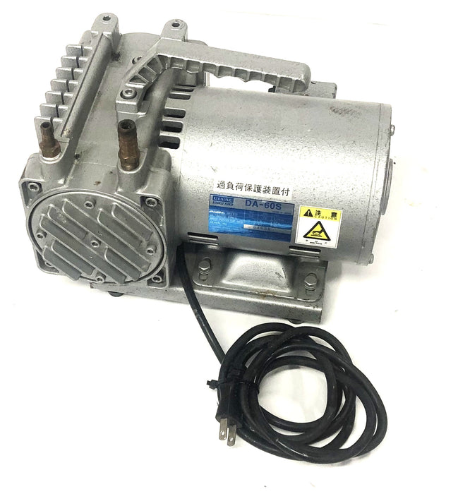 Ulvac Sinku Kiko 4 Pole Split Phase Starting Diaphragm Vacuum Pump DA-60S USED