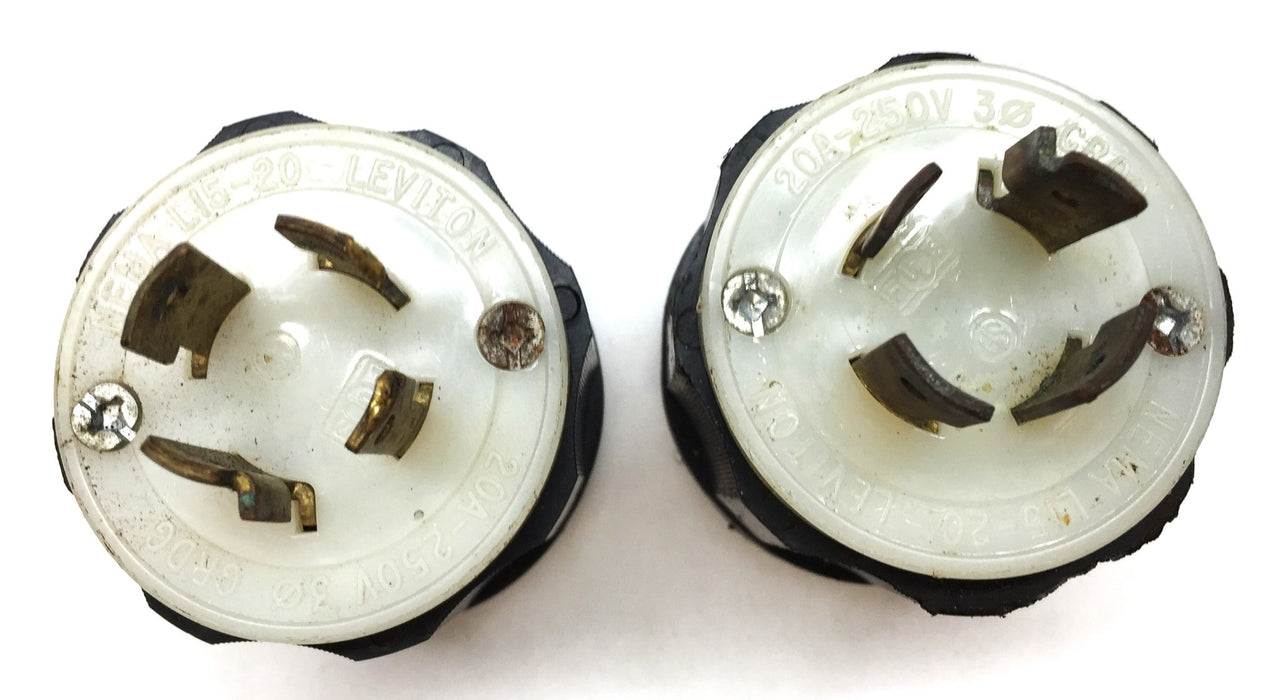 Leviton 20A/250V Male Twist Lock Connector NEMA L15-20 [Lot of 2] NOS