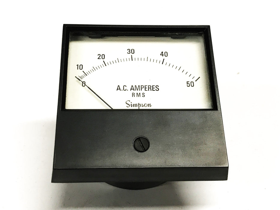 Simpson 0-50 Amp Panel AC Amp Meter Model 2153 NOS