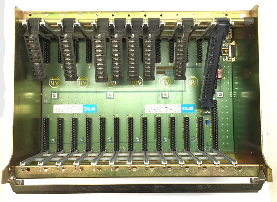 Allen-Bradley 1771-A3B1 12-Slot Card Chassis w/Swing Arm Terminals 960678 USED