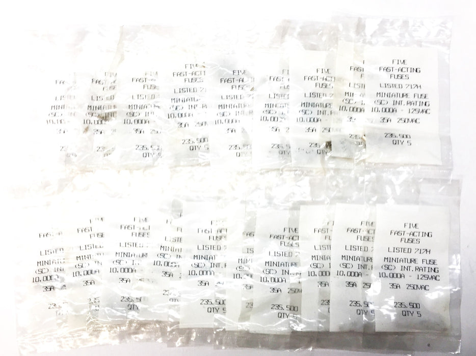 Littelfuse Fast-Acting 500mA/250V Miniature Glass Fuse 235.500 [Lot of 100] NOS