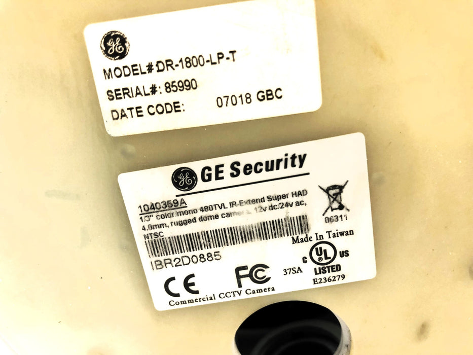 GE Security Dome Camera Housing W/ Q0616 (Untested) 1040359A (DR-1800-LP-T) USED
