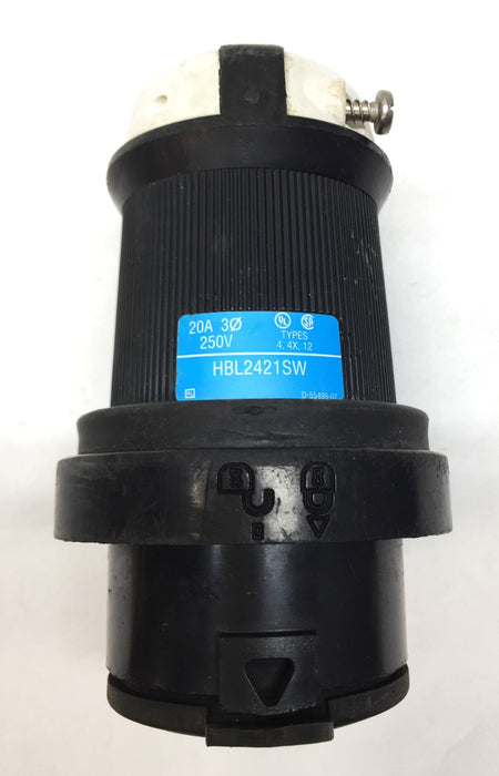 Hubbell Twist-Lock Connector Safety Shroud Body Only HBL2421SW USED