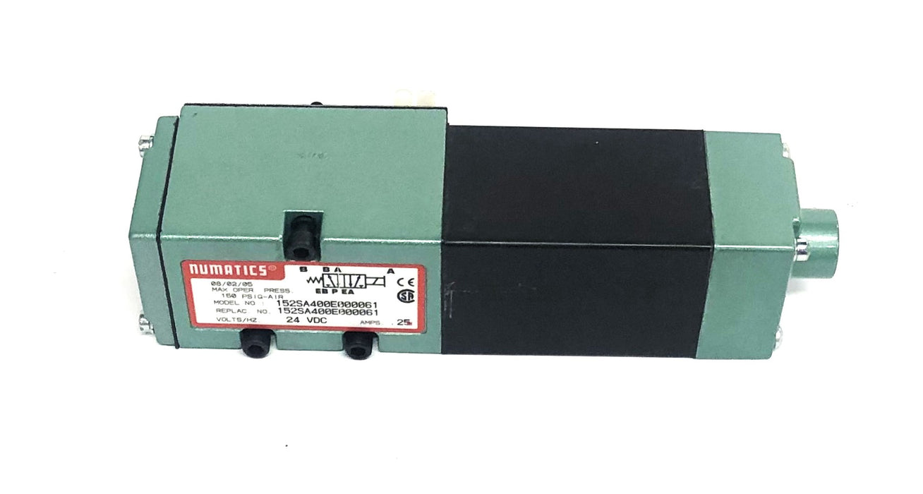 Numatics 150PSIG-AIR 24VDC 25AMPS Solenoid Valve 152SA400E000061 NOS