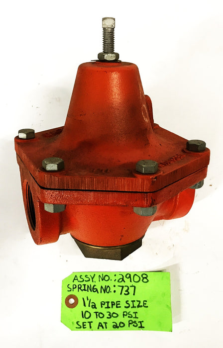 Cash Acme 1-1/2 inch Cast Iron Pressure Regulation Valve 2908-737 USED