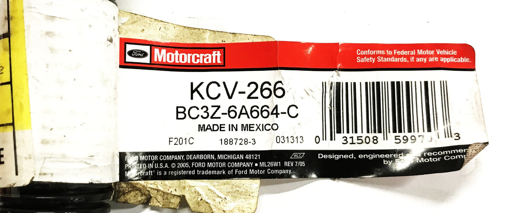 Motorcraft Ford Valve Hose KCV-266 NOS