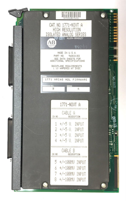 AB High-Resolution Isolation Module 1771-NIVT Firm Rev.B/Series.A (9680318)3USED