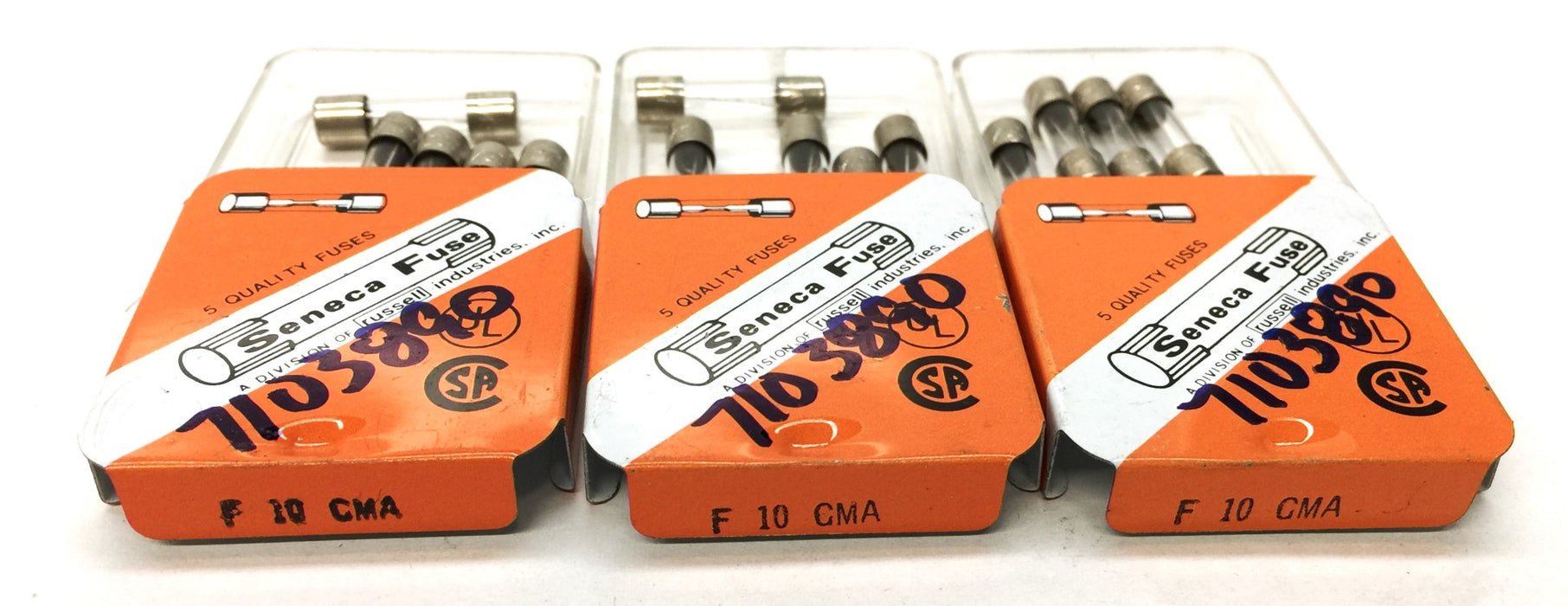 Buss 10A/125V Miniature Glass Fuse Pack (5pcs) F10 GMA [Lot of 3] NOS
