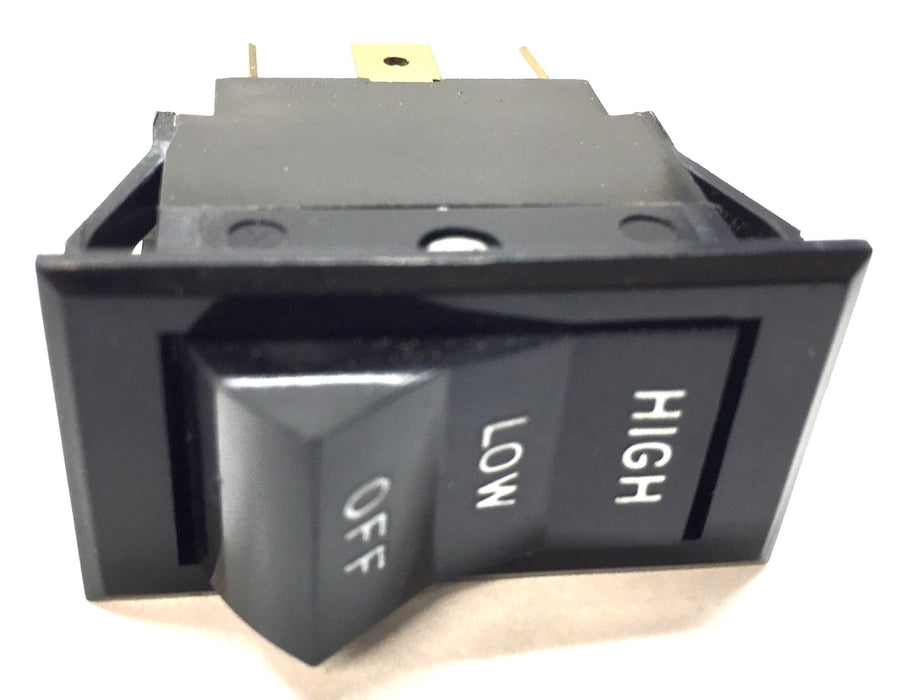 Carling Switch 3-Way High/Low/Off Black Rocker Switch R331 NOS