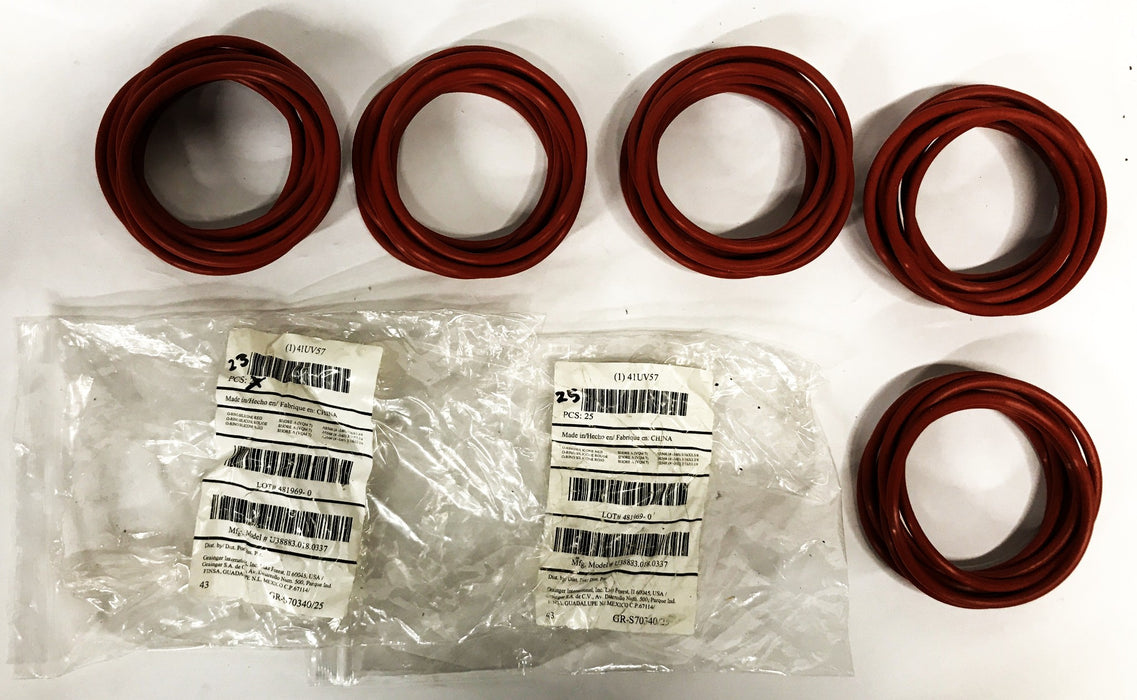 Grainger Orange Silicone "O" Ring U38883.018.0337 [Lot of 48] NOS