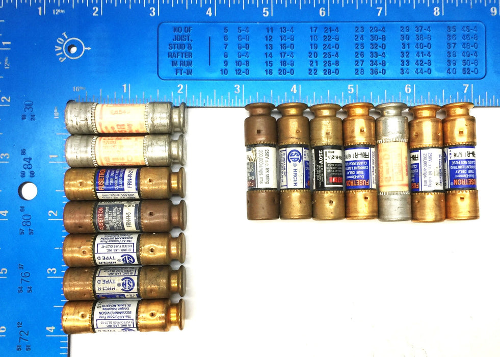 Bussmann Dual-Element Time-Delay Fuse Assortment FRN-R-5 [Lot of 14] NOS