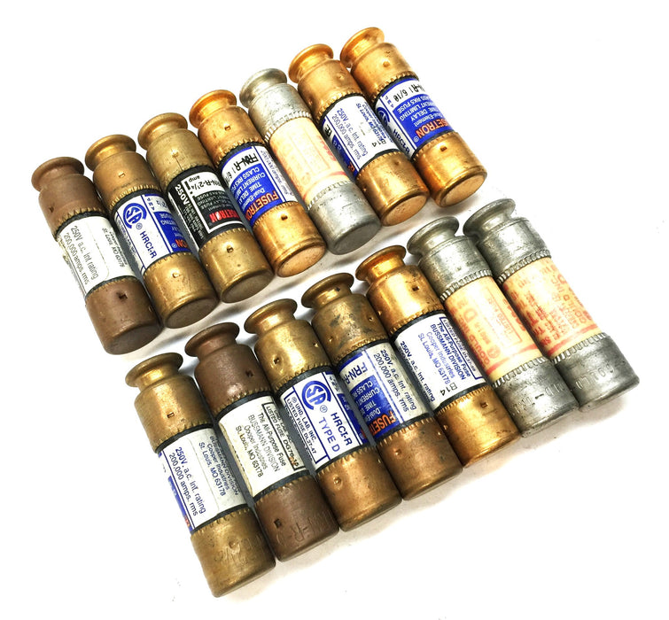 Bussmann Dual-Element Time-Delay Fuse Assortment FRN-R-5 [Lot of 14] NOS