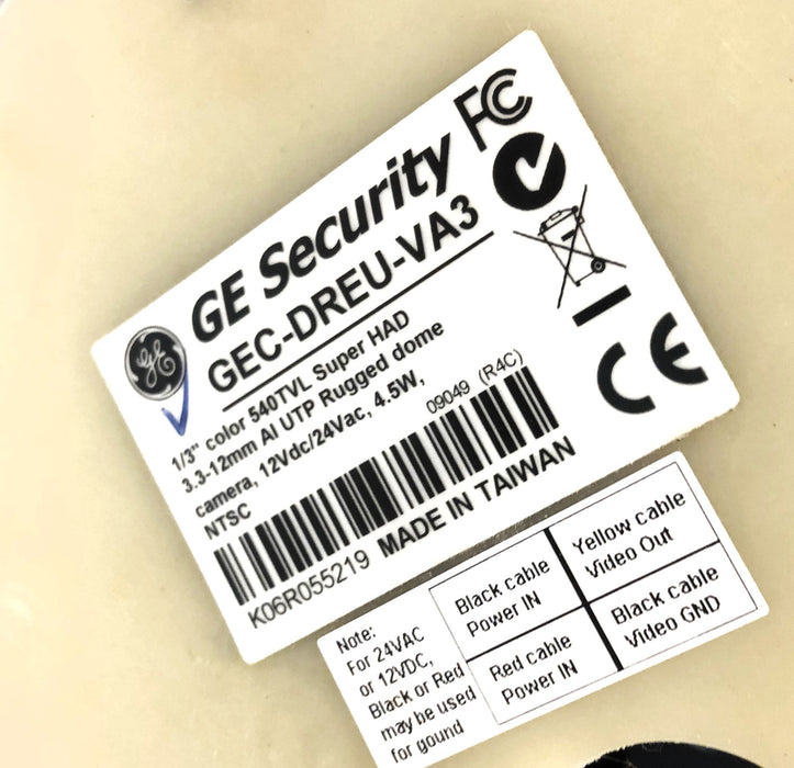 GE Security Rugged Dome Camera GEC-DREU-VA3 USED