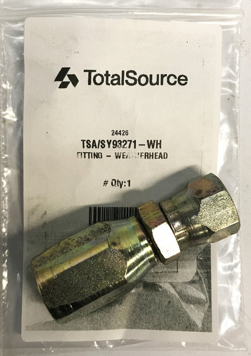Total Source Forklift Weatherhead Fitting SY93271-WH [Lot of 2] NOS