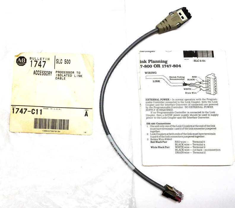 Allen-Bradley SLC500 Processor to Isolated Link Cable Accessory 1747-C11 NOS
