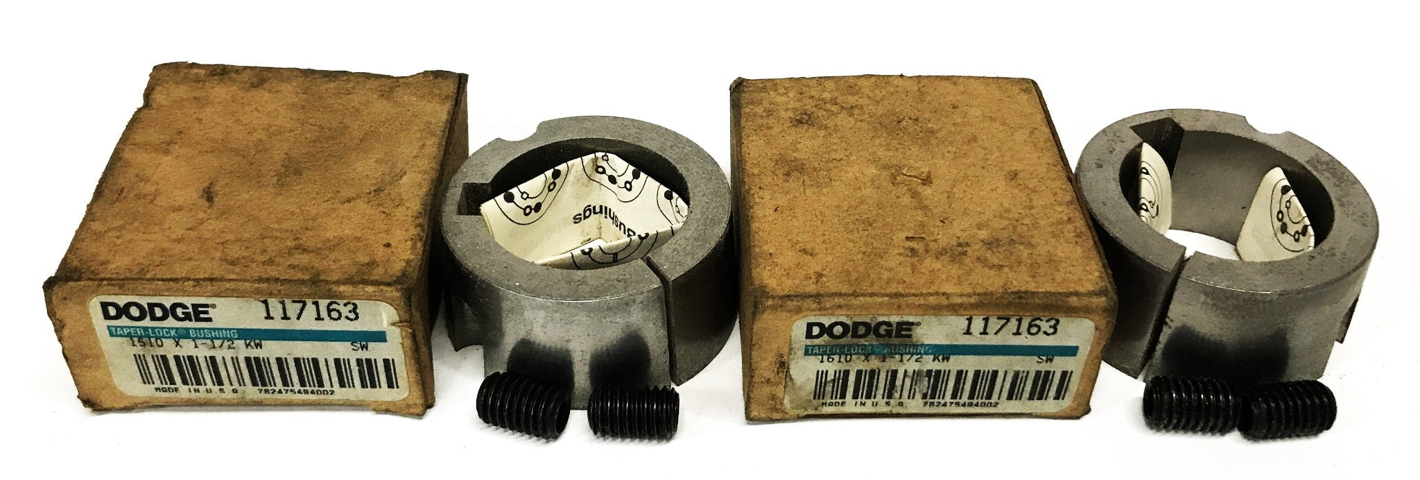 Dodge 1510 x 1-1/2 KW Split Taper-Lock Bushing 117163 [Lot of 2] NOS