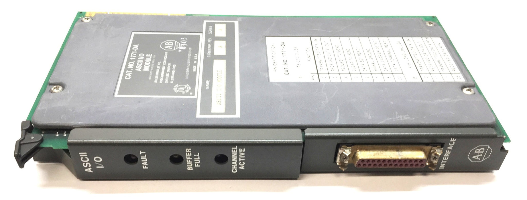 Allen-Bradley ASCII I/O Module 1771-DA Firmware Rev.A / Ser.A (960037) USED