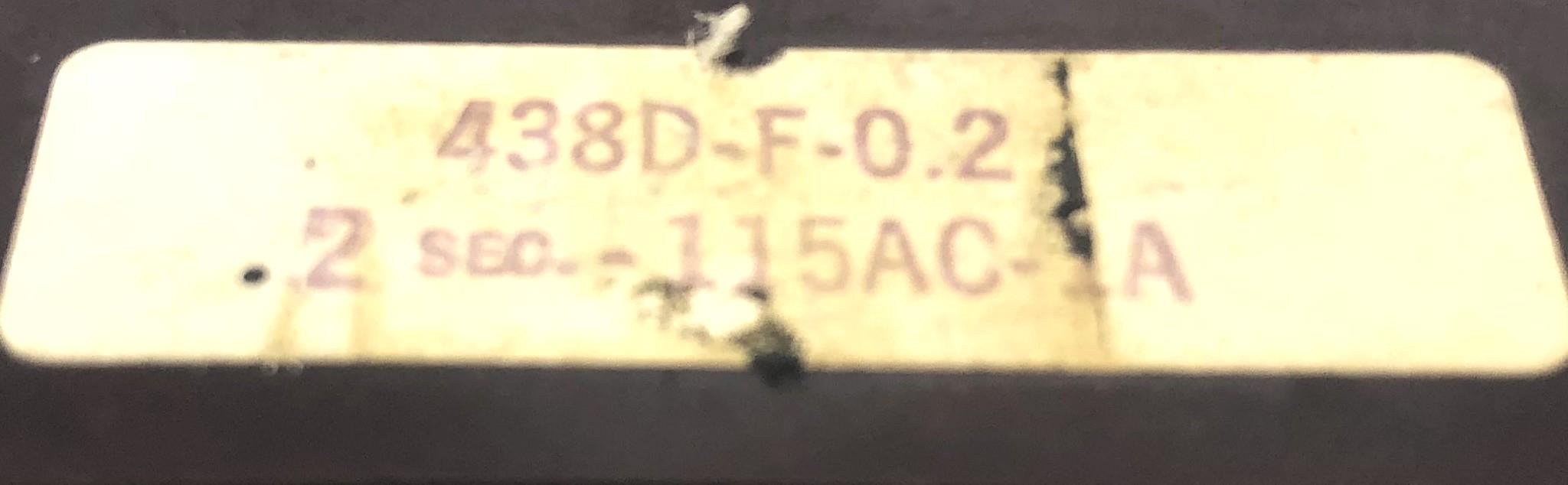 Artisan Time Capsule Solid State Time Relay 438D-F-0.2 USED
