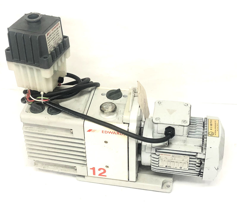 Edwards Leroy Somer 3-LS71 Rotary Vane Pump With Oil Mist Filter RV12 USED