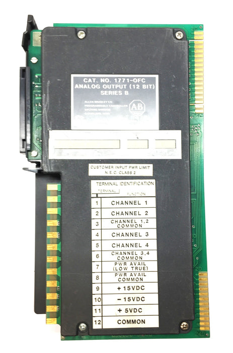 Allen-Bradley 12-Bit Analog Output Module 1771-OFC Firmware Rev.B/Ser.B USED
