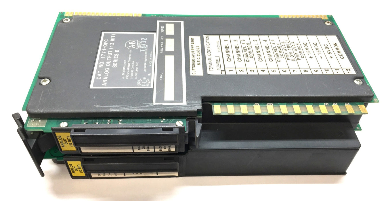 Allen-Bradley 12-Bit Analog Output Module 1771-OFC Firmware Rev.B/Ser.B USED