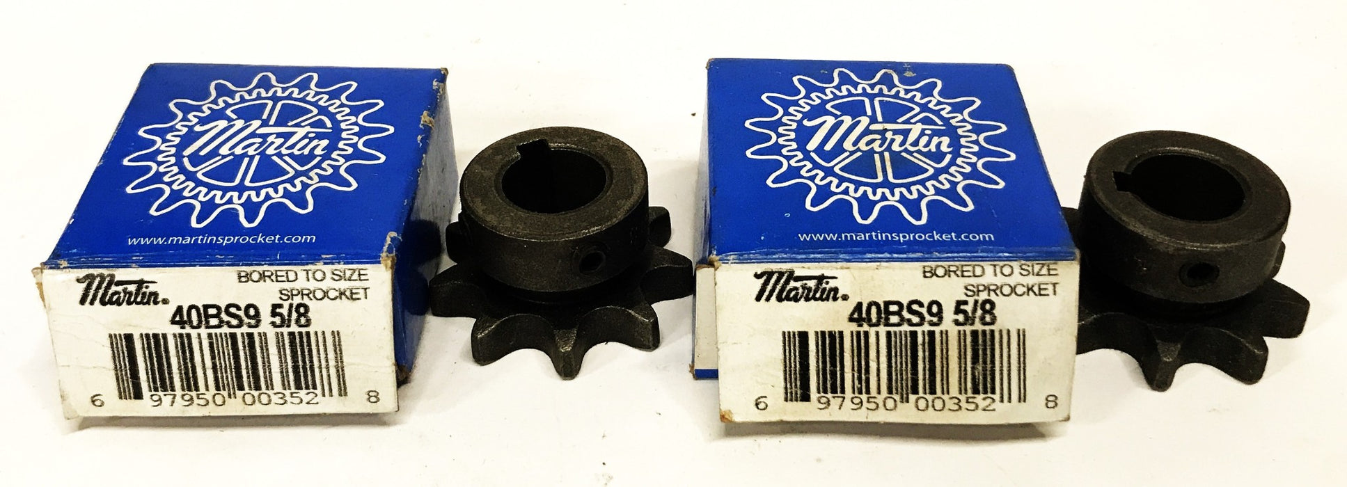 Martin 5/8 inch Bore Roller Chain Sprocket 40BS9-5/8 [Lot of 2] NOS