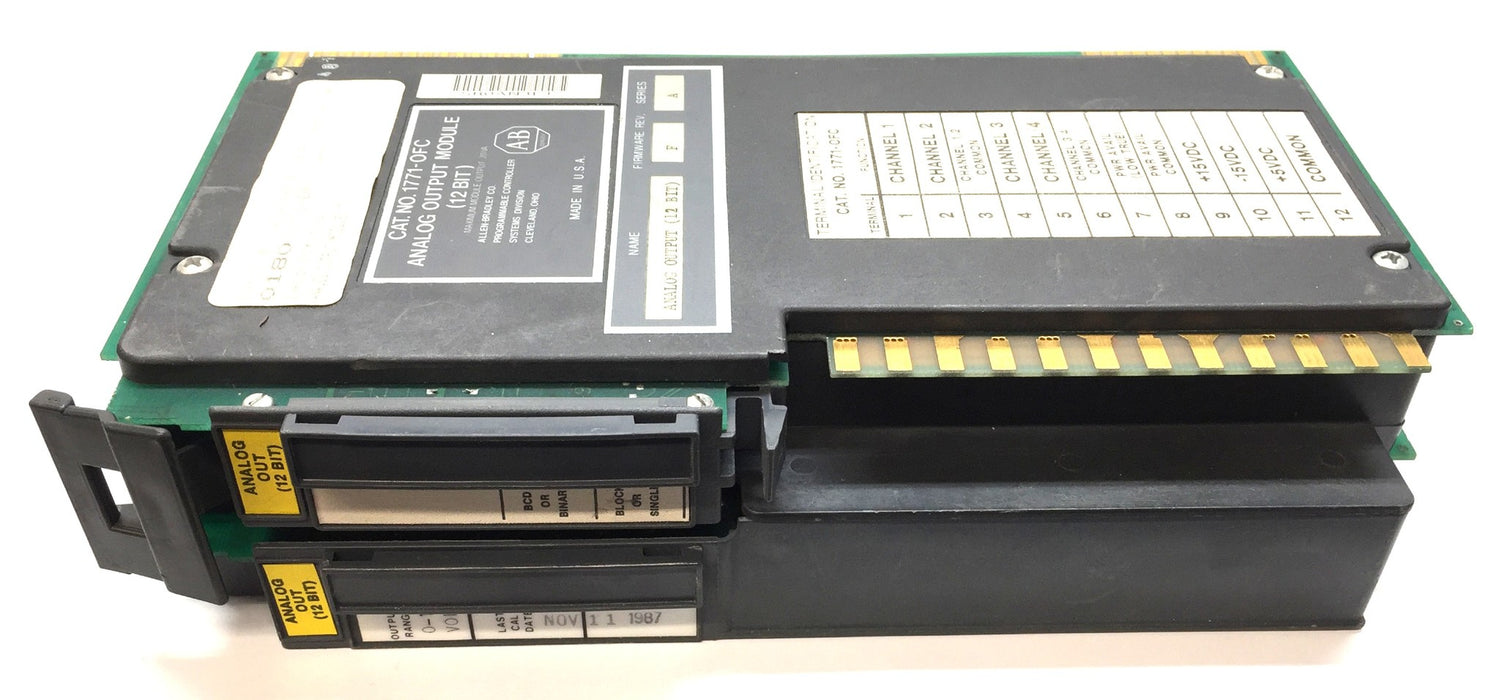 Allen-Bradley 12-Bit Analog Output Module 1771-OFC Firmware Rev.F/Ser.A USED