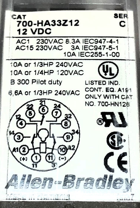 Allen-Bradley Series C 24VDC Relay 700-HA33Z12 NOS