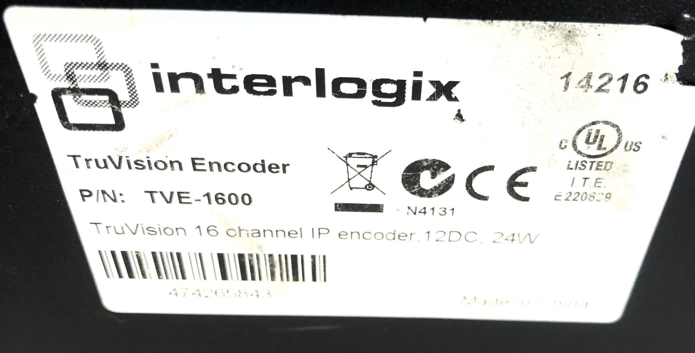 TruVision 16 Channel IP Encoder (Untested) (Bent Knob) TVE-1600 PARTS ONLY