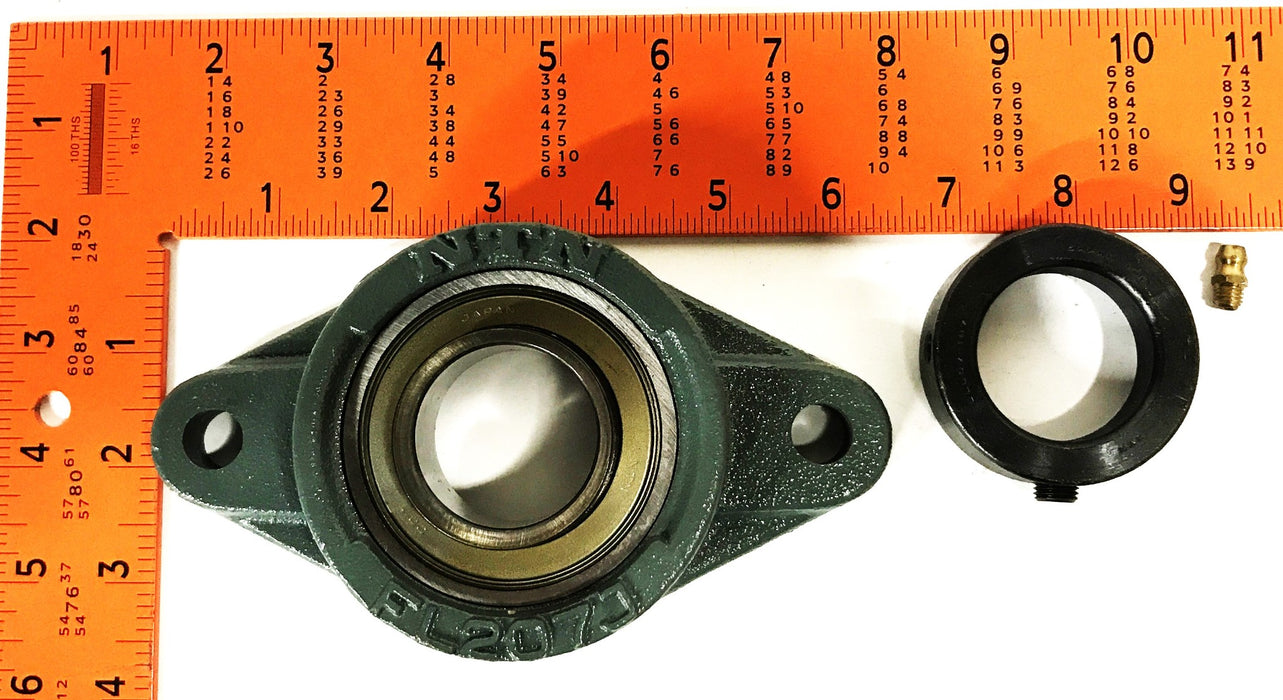 NTN Flanged Ball Bearing Housing Unit AELFL207-107T NOS