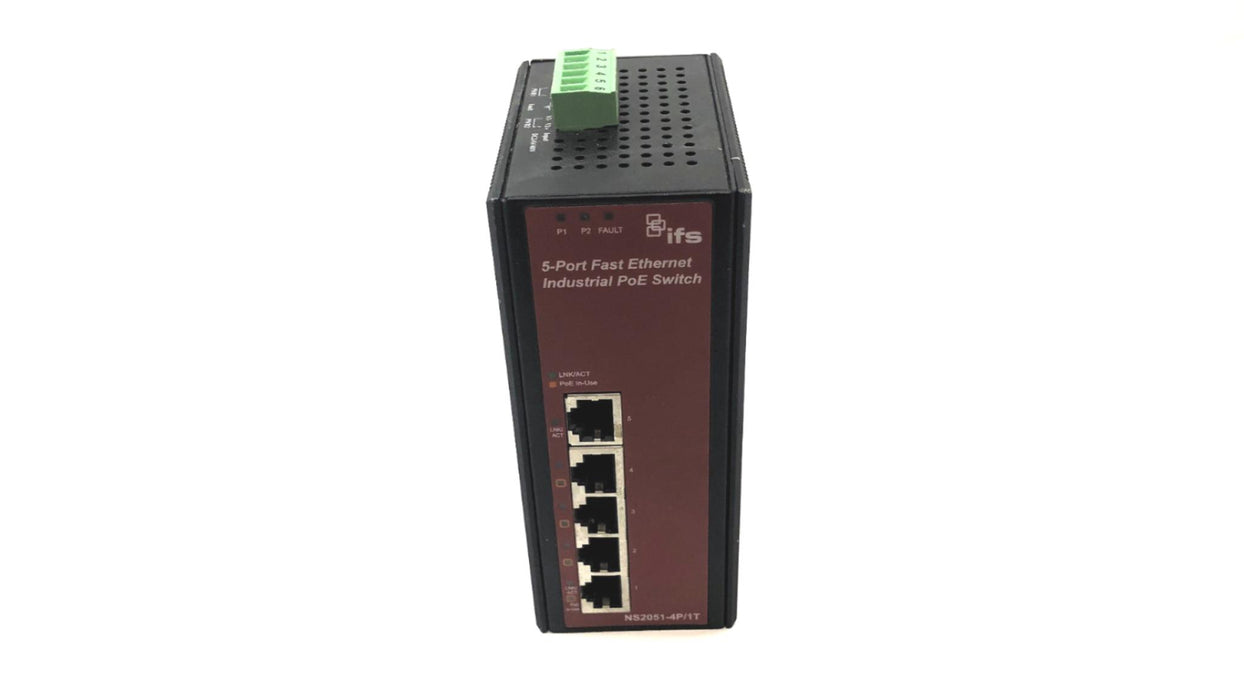Interlogix 5 Port Industrial Ethernet (Untested) NS2051-4P/1T USED