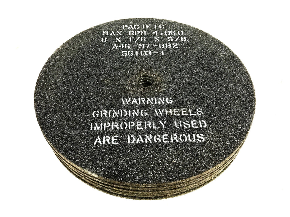 Pacific Grinding Wheel 8 inch x 1/8 inch with 5/8 inch Bore A46 [Lot of 9] NOS