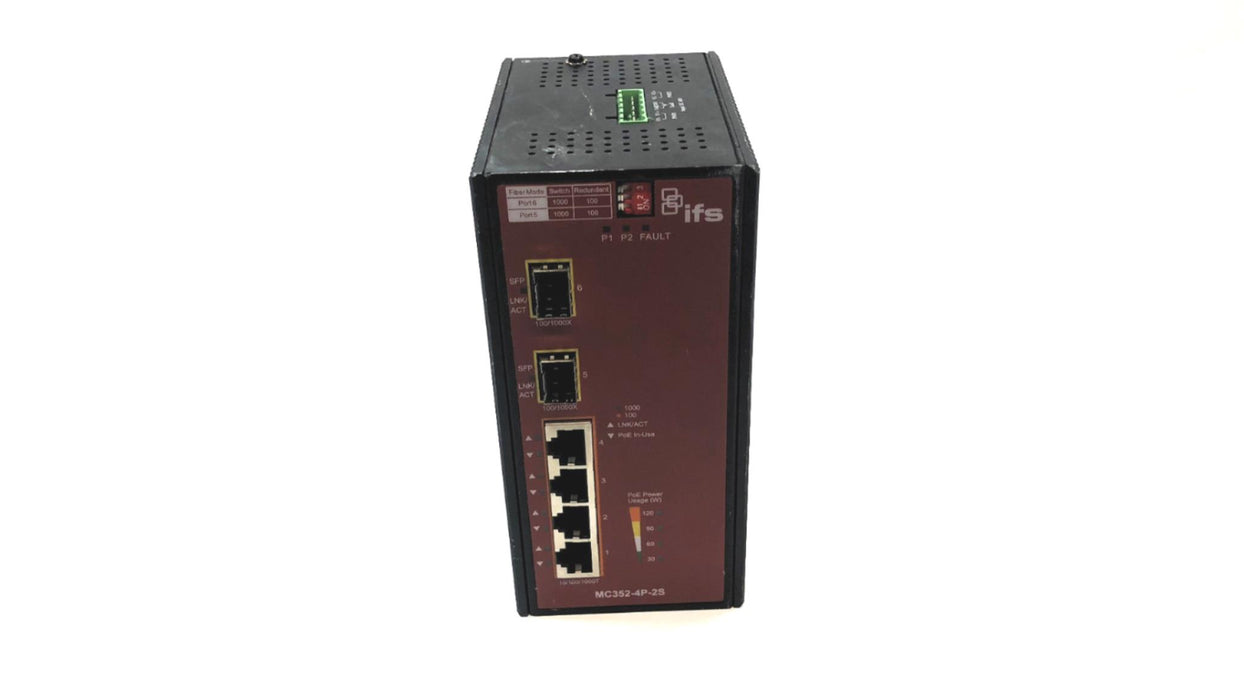 Interlogix Industrial Ethernet Media Converter (Untested) MC352-4P-2S USED