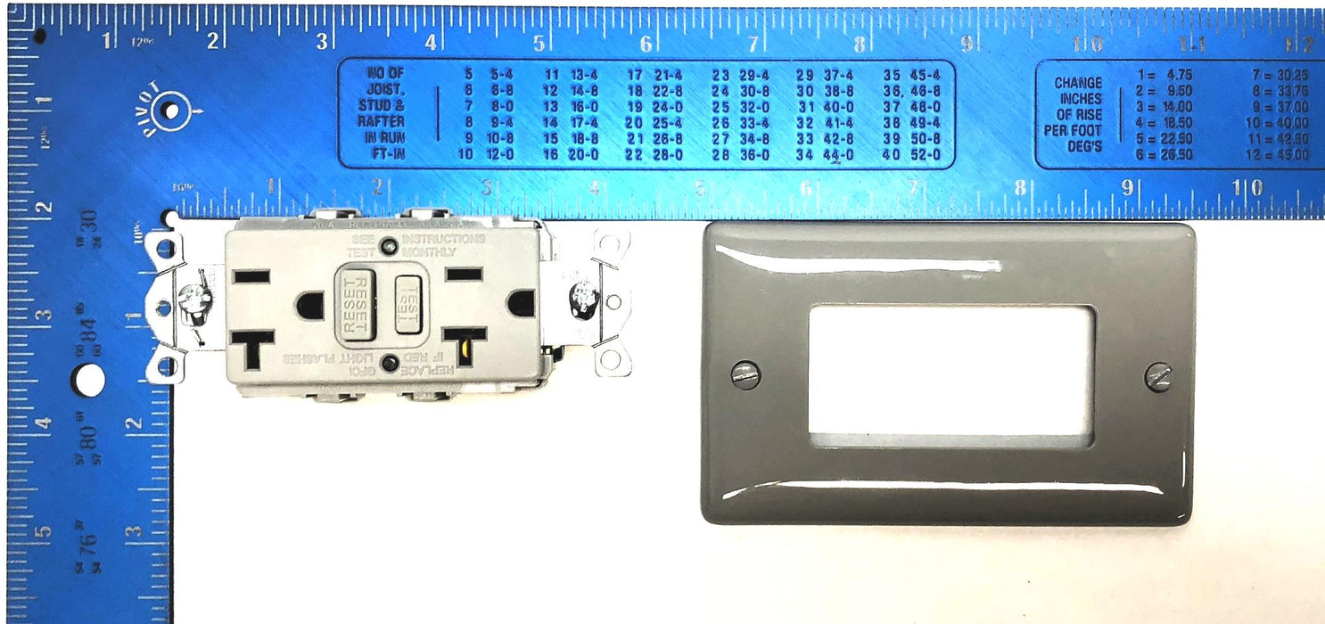 Hubbell GFCI Commercial Self Test 20A 125V Grey Receptacle GFRST20GY NOS