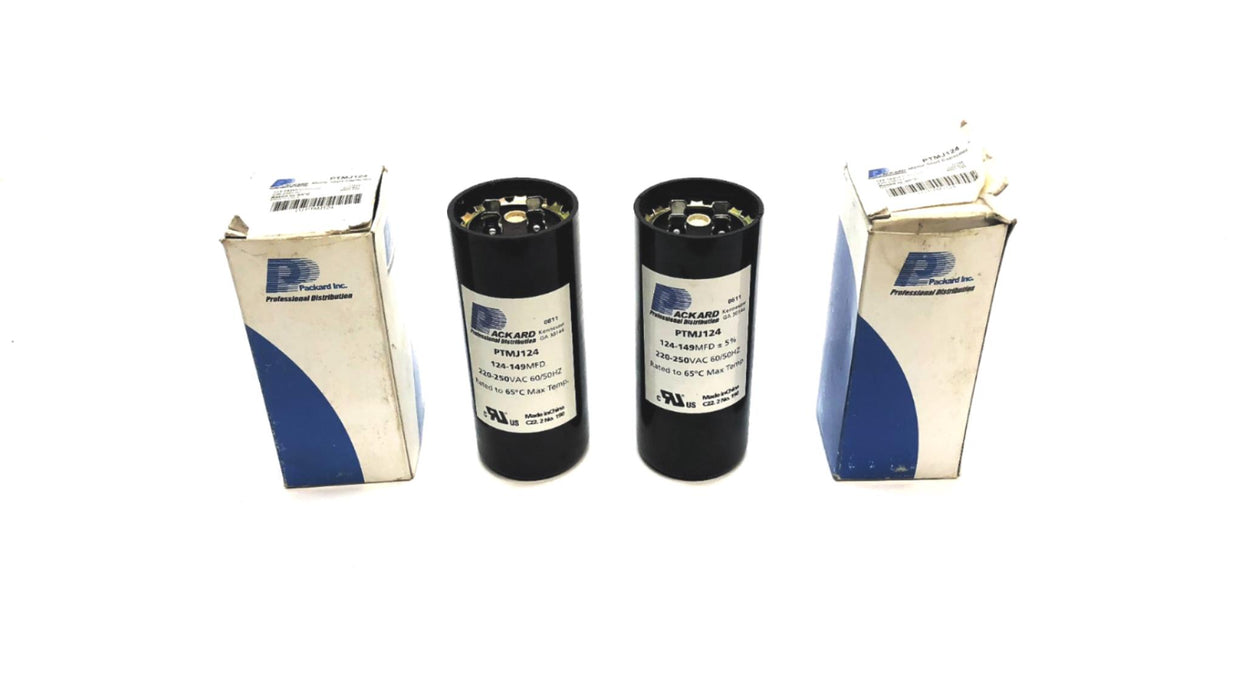 Packard 124-149 MFD 220-250 VAC Motor Starter Capacitor PTMJ124 [Lot of 2] NOS