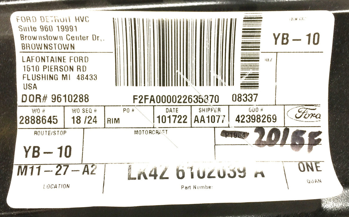 Ford Parts Structural Component Rail-Inner Fender LK4Z-6102039-A(LK4Z6102039)NOS
