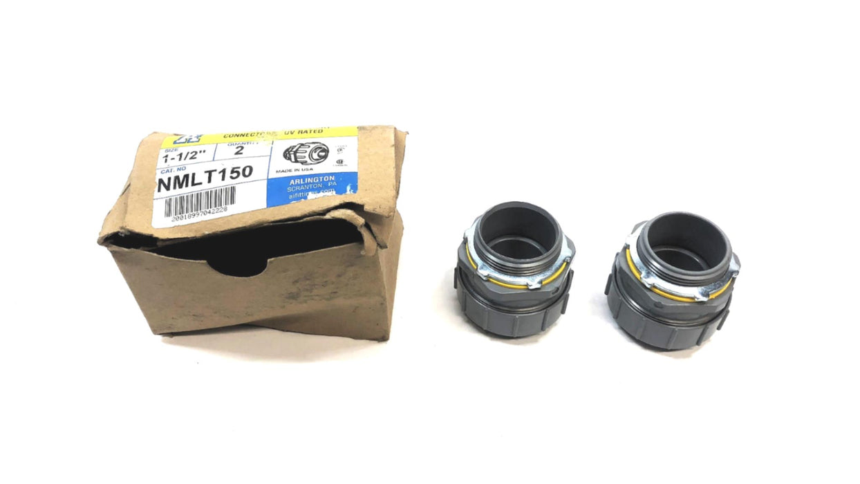 Arlington Pack of (2) Straight PVC Liquid-Tight UV Rated Connectors NMLT150 USED