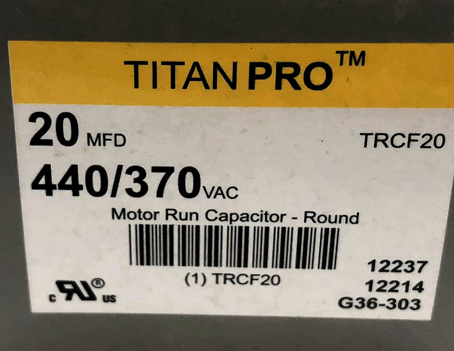 Titan Pro 20MFD 440/370 VAC Capacitor TRCF20 [Lot of 3] NOS