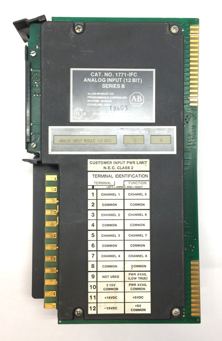 Allen-Bradley 12-Bit Analog Input Series B Module 1771-IFC USED