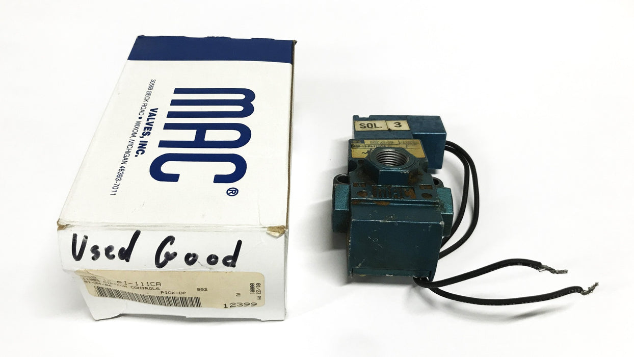 Mac Valves 3-Way Series 55 Solenoid Valve 55B-12-PI-111CA USED