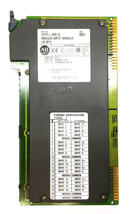 Allen-Bradley 12-Bit Analog Input Module 1771-IFE C Rev.D (96188672) USED