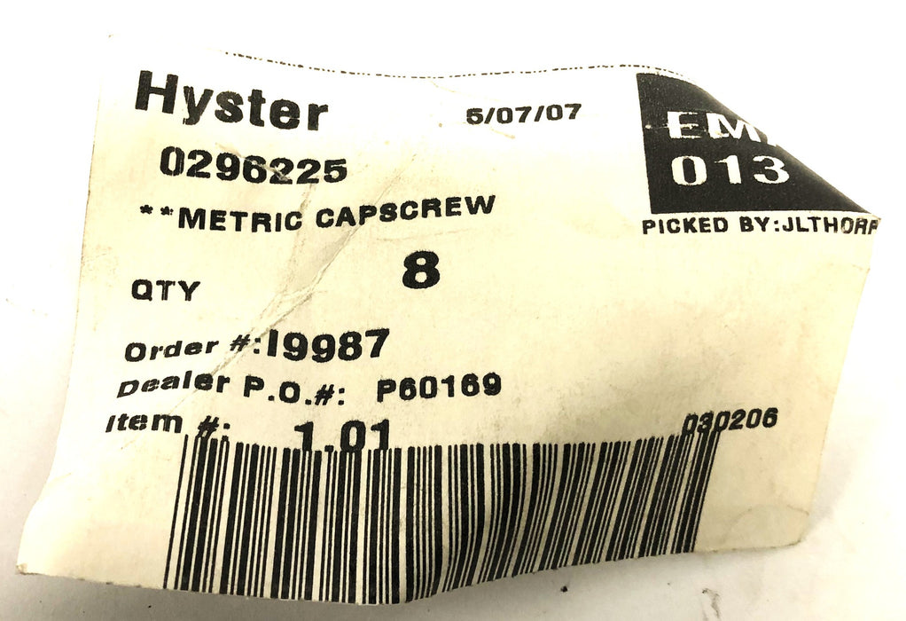 Hyster 10.9 Cap Screw 296225 [Lot of 20] NOS