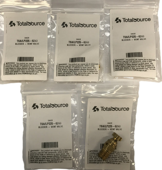 Total Source Forklift Vent Valve Bleeder LP225-6243 [Lot of 5] NOS