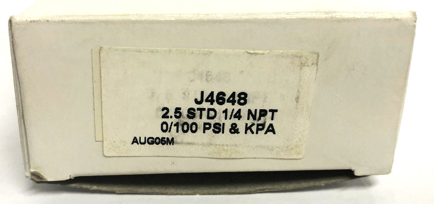 Marsh 2.5 STD 1/4 NPT 0/100 PSI/KPA Pressure Gauge J4648 NOS