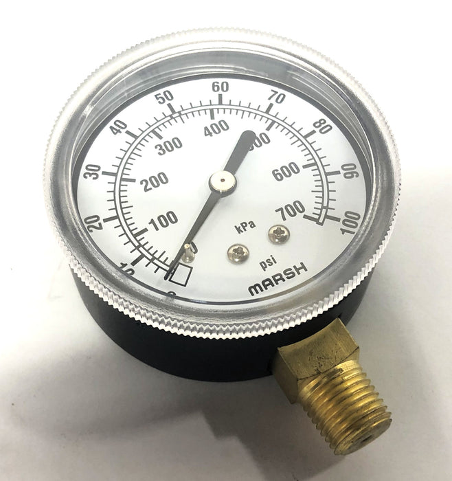 Marsh 2.5 STD 1/4 NPT 0/100 PSI/KPA Pressure Gauge J4648 NOS