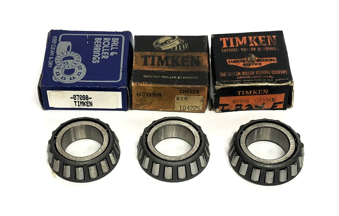 Timken Tapered Roller Bearing Cone 07098 [Lot of 3] NOS