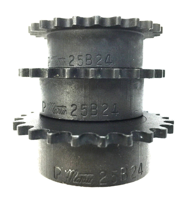 Martin Single Roller Chain Sprocket 25B24 [Lot of 3] NOS