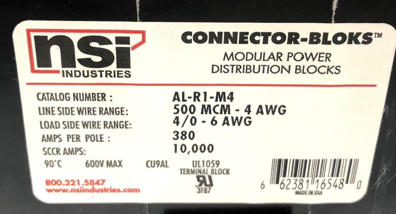NSI Modular Power Distribution Block AL-R1-M4 USED
