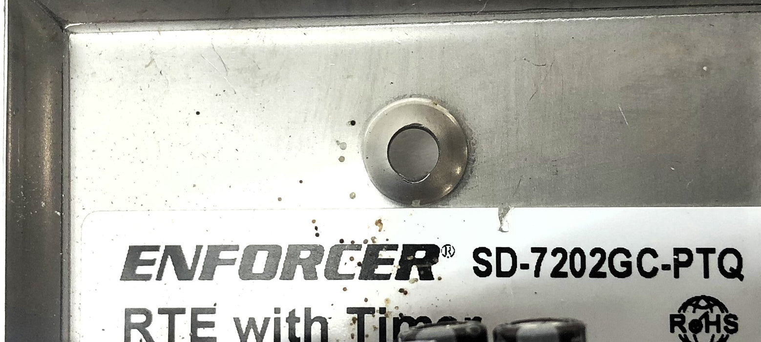 Enforcer Push To Exit Plate RTE W/ Timer (Untested) SD-7202GC-PTQ USED