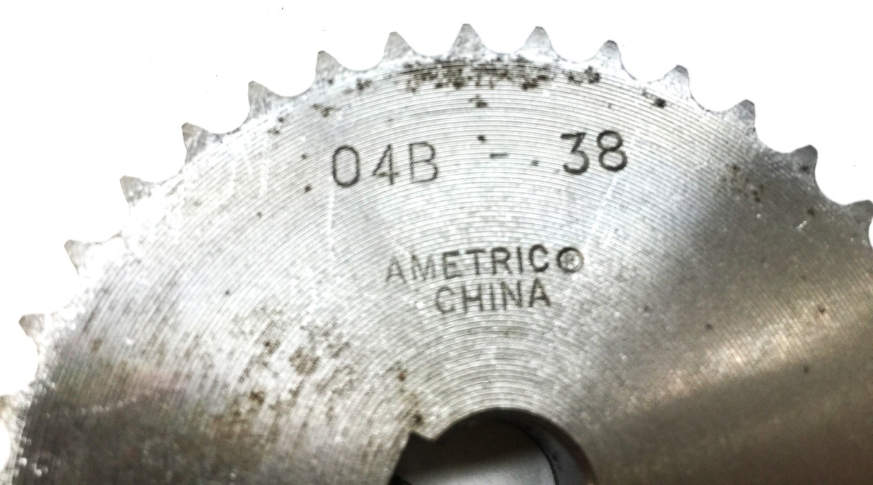 Ametric Roller Chain Sprocket 1/2" Bore with Keyway 04B-38 NOS